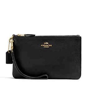 Black coach wristlet clutch